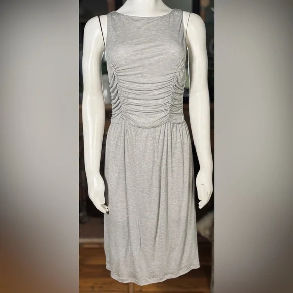 Jason Wu Grey Malin Shirred Bodice Sleeveless Tencel & Silk Dress, Szs 6 & 8